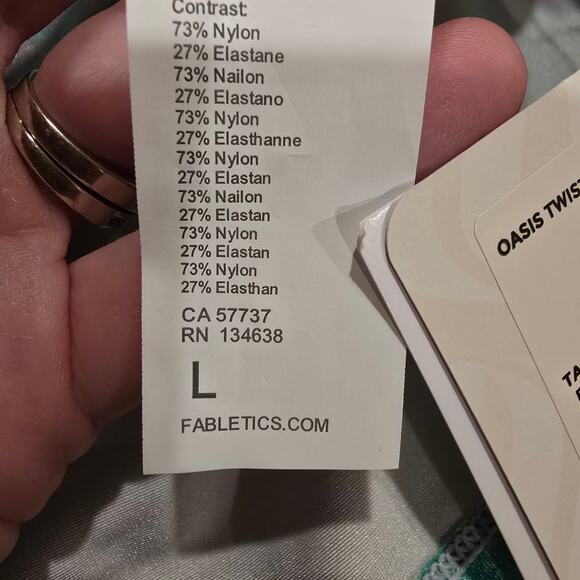 NEW NWT Fabletics Oasis Twist Built-In Bra Tank Cosmic Halo Shine | Size Large - Picture 7 of 10